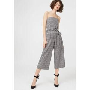 Club Monaco Tiphanie Strapless Wide Cropped Leg Gingham Jumpsuit Size 12